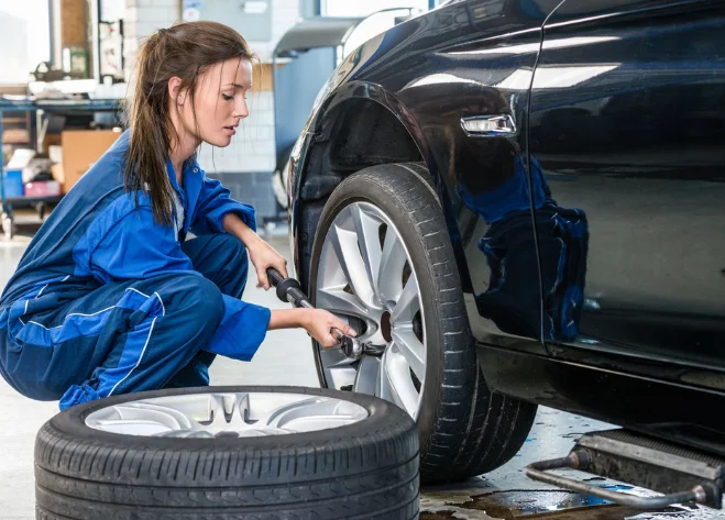Changing car tires