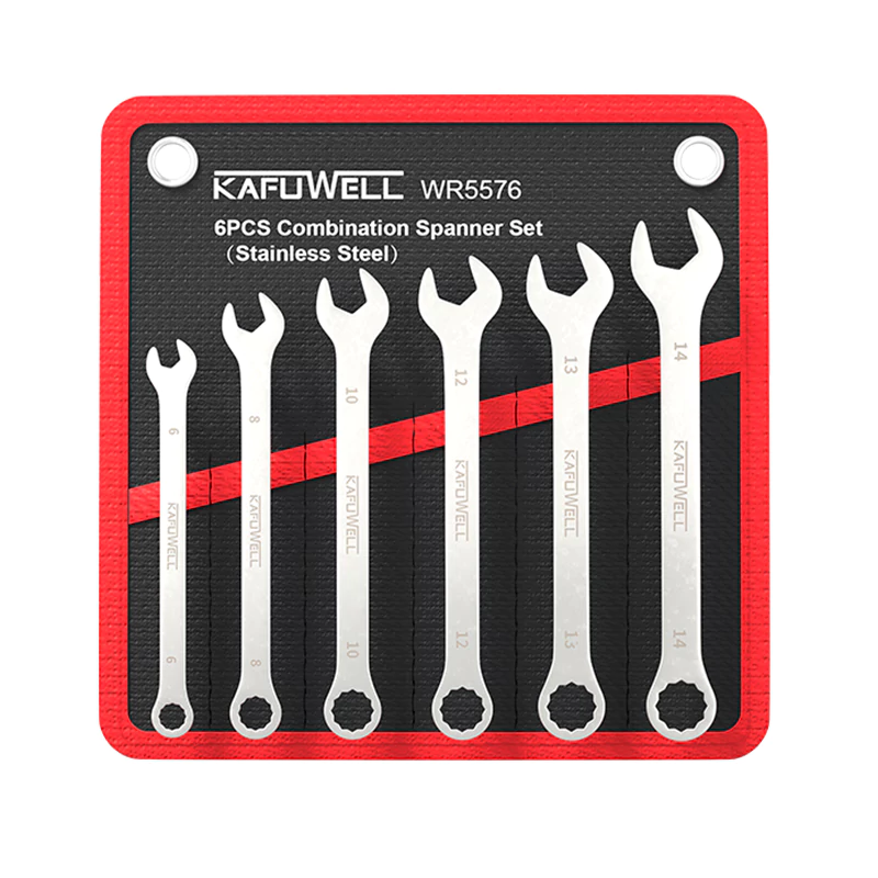 WR5576 6pcs Stainless Steel Combination Spanner Set