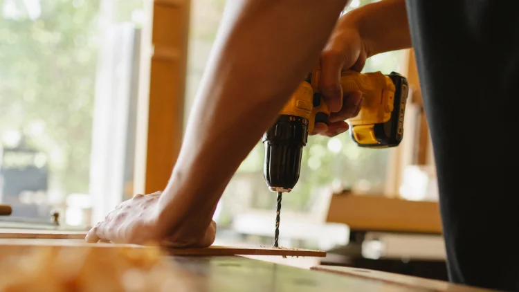 Drilling with an electric drill