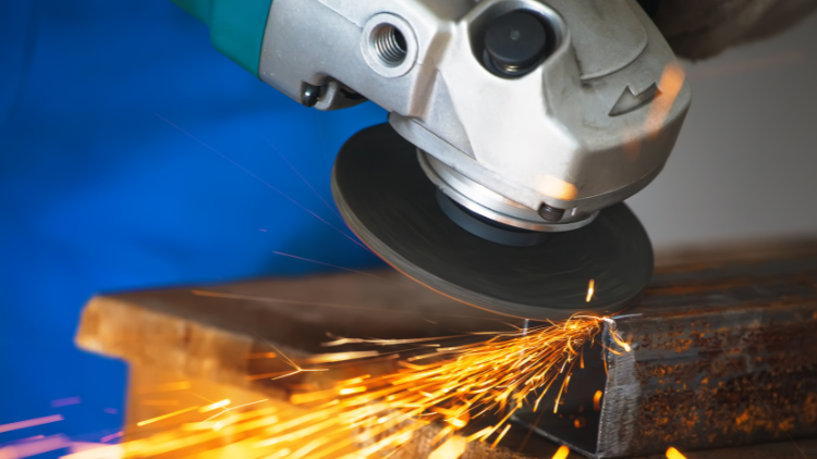 Grinding with an angle grinder