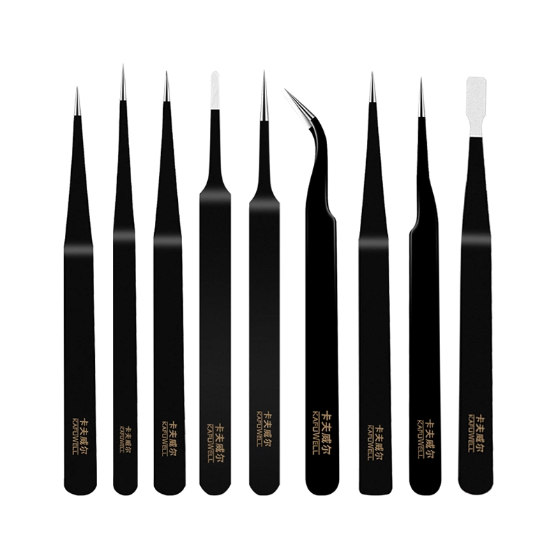 TW3797 9pcs Anti-Static Tweezers Set